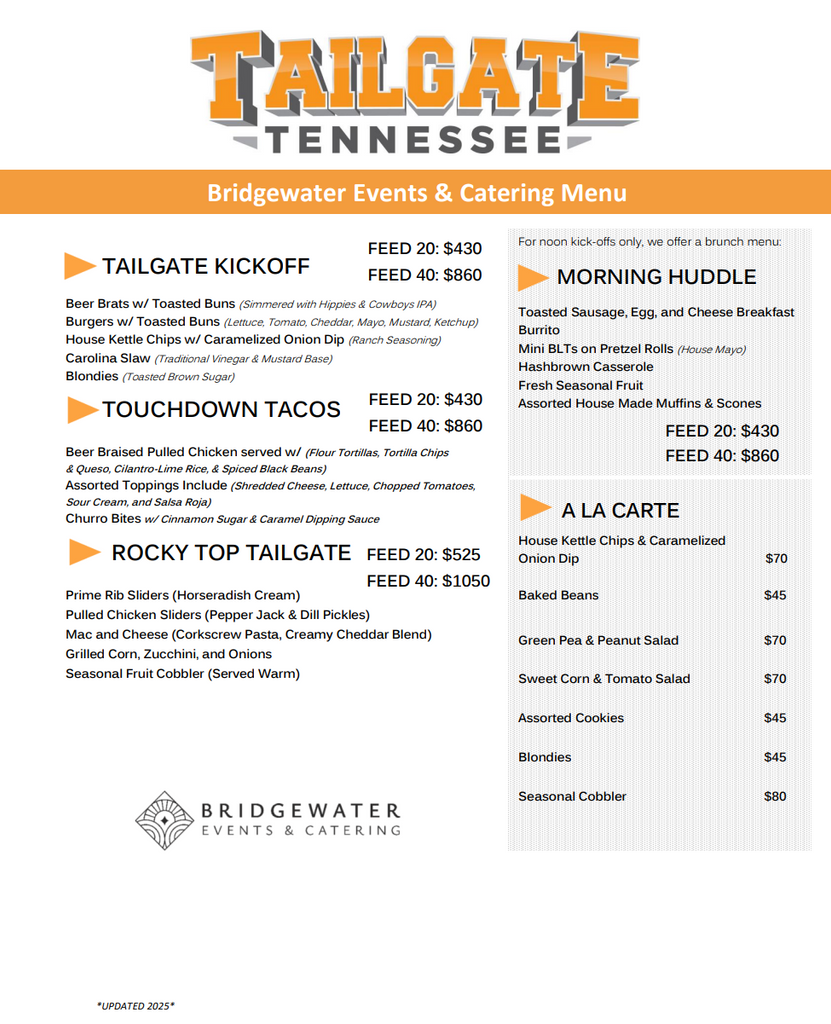Bridgewater a La Carte items