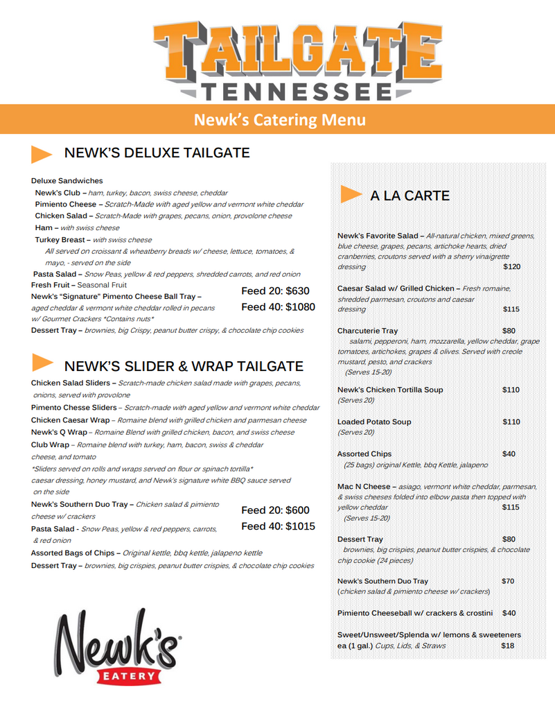 Newk's a La Carte Choices